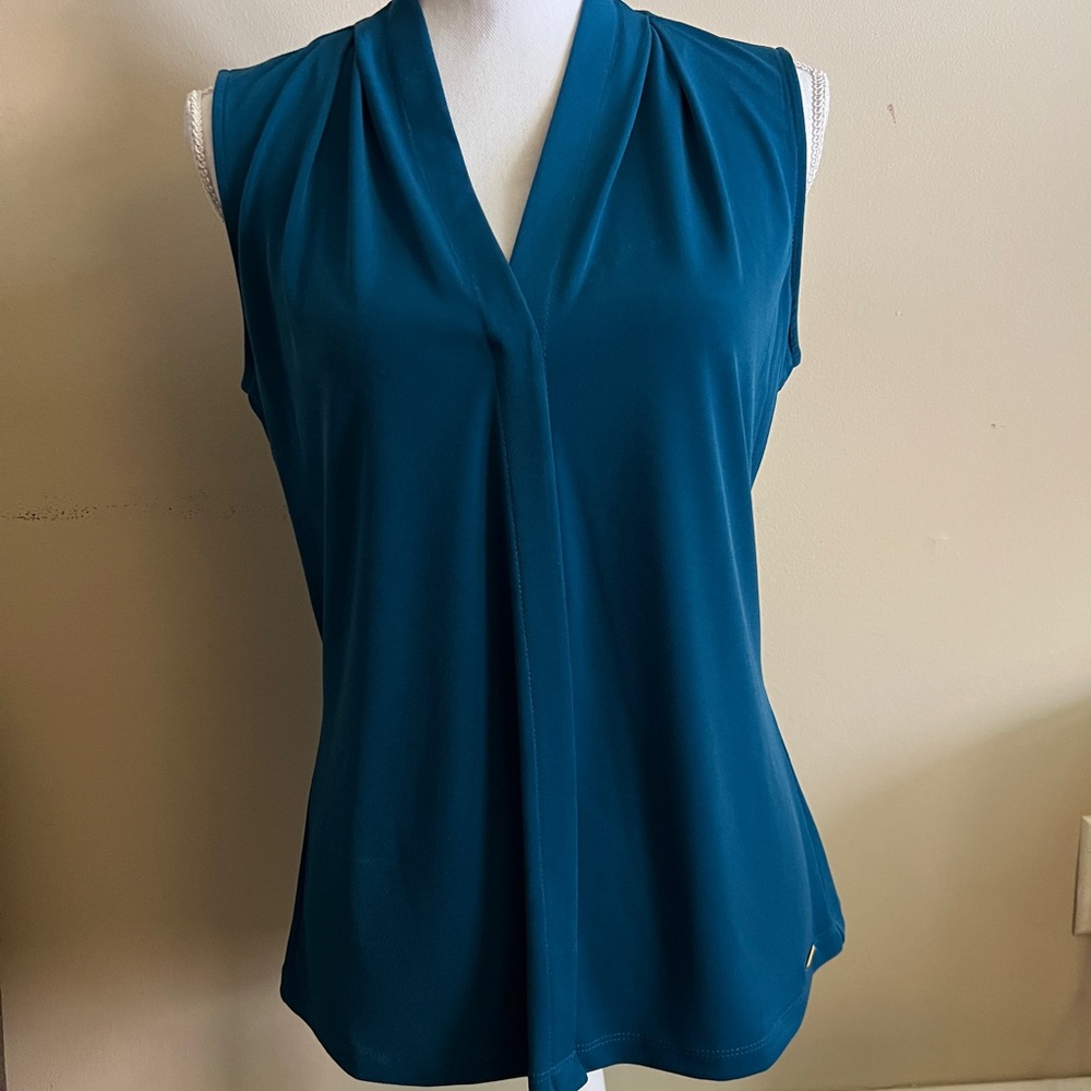Calvin Klein Teal Sleeveless Blouse